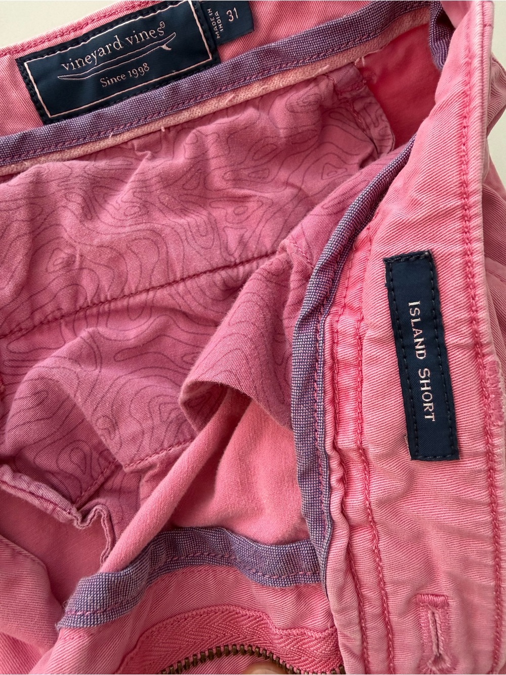 Men's Vineyard Vines Island Short Pink Casual Chino Shorts Size 31 - Picture 2 of 7